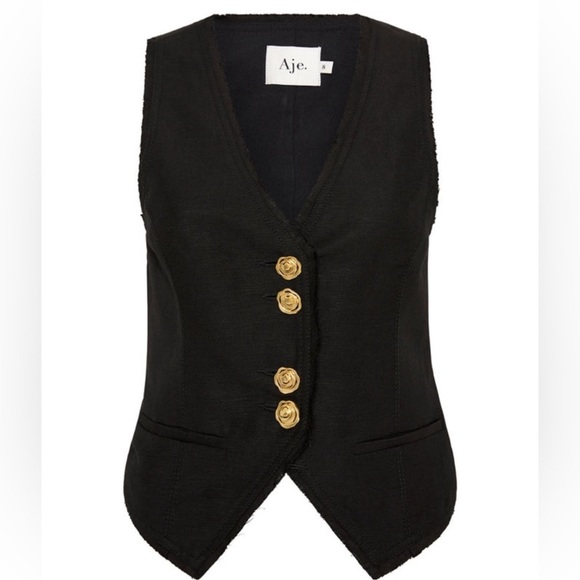 AJE.
PRIMROSE TAILORED VEST (BLACK) - Picture 4 of 10